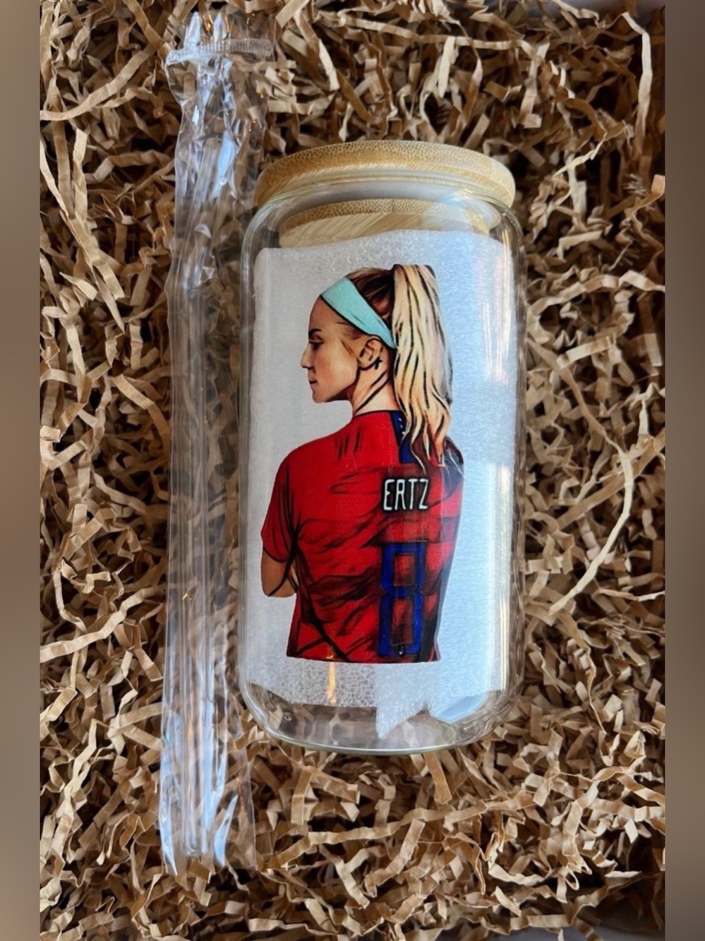 Julie Ertz US Women’s Girls Soccer Football 16oz Glass Tumbler Cup